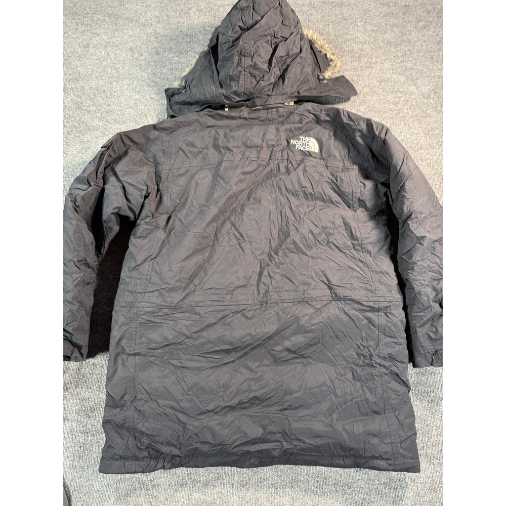 The North Face Down Hyvent Jacket Mens XL Black Hooded Parka Fur Trim Insulated - Picture 16 of 16
